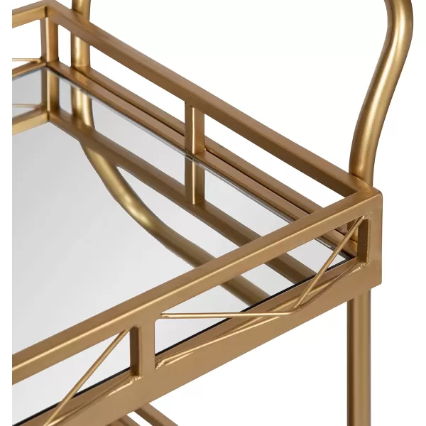 Kate and Laurel Ketia Glam Metal Bar Cart 23 x 13 x 34 Gold Glamorous Three Tier Gold Bar Cart for Display and StorageGold
