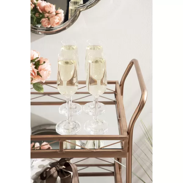 Kate and Laurel Ketia Glam Metal Bar Cart 23 x 13 x 34 Gold Glamorous Three Tier Gold Bar Cart for Display and StorageRose Gold