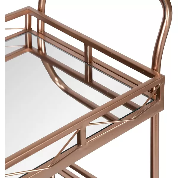 Kate and Laurel Ketia Glam Metal Bar Cart 23 x 13 x 34 Gold Glamorous Three Tier Gold Bar Cart for Display and StorageRose Gold