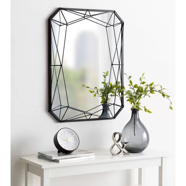 Kate and Laurel Keyleigh Modern Glam Geometric Shaped Metal Accent Wall Mirror GoldBlack