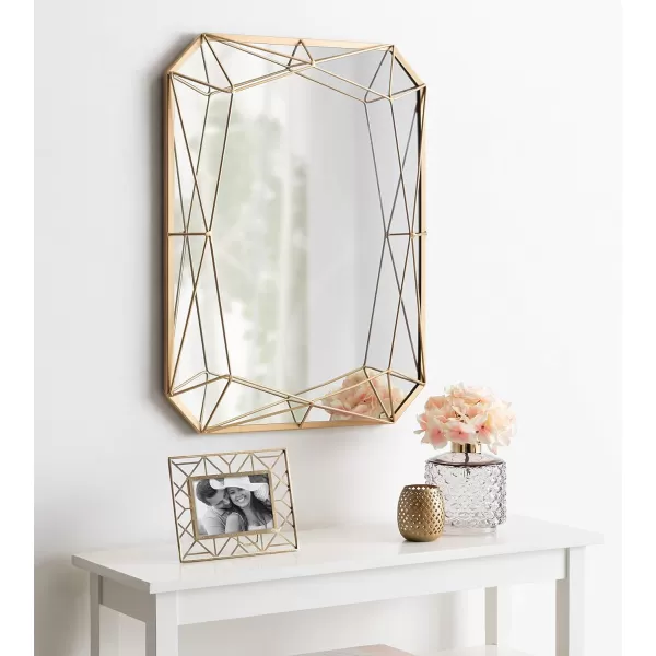 Kate and Laurel Keyleigh Modern Glam Geometric Shaped Metal Accent Wall Mirror GoldGold