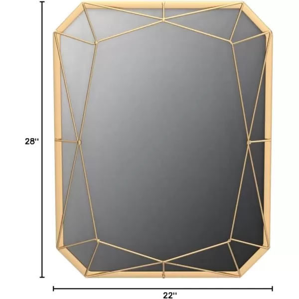 Kate and Laurel Keyleigh Modern Glam Geometric Shaped Metal Accent Wall Mirror GoldGold