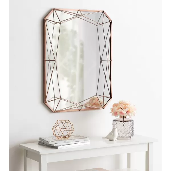 Kate and Laurel Keyleigh Modern Glam Geometric Shaped Metal Accent Wall Mirror GoldRose Gold