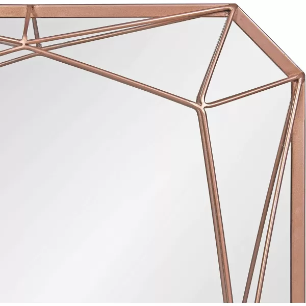 Kate and Laurel Keyleigh Modern Glam Geometric Shaped Metal Accent Wall Mirror GoldRose Gold