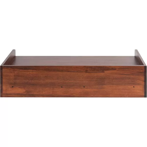 Kate and Laurel Kitt Modern Floating Shelf with Drawers 28 x 12 x 65 inches Dark Walnut Brown Chic Floating Storage Console Table or Desk for WallWalnut Brown