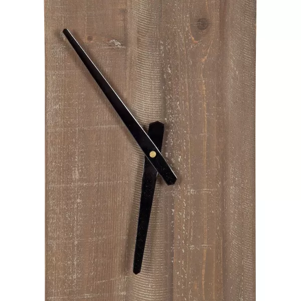 Kate and Laurel Ladd Modern Farmhouse 24quot Diameter Numberless Wood and Metal Round Wall Clock Brown and Black