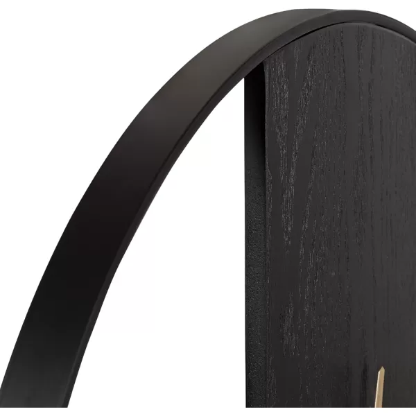 Kate and Laurel Ladd Modern Numberless Round Wall Clock 32 Inch Diameter Hazelnut and Black Decorative Minimal Metal and Wood Clock for Living Room DecorBlackGold