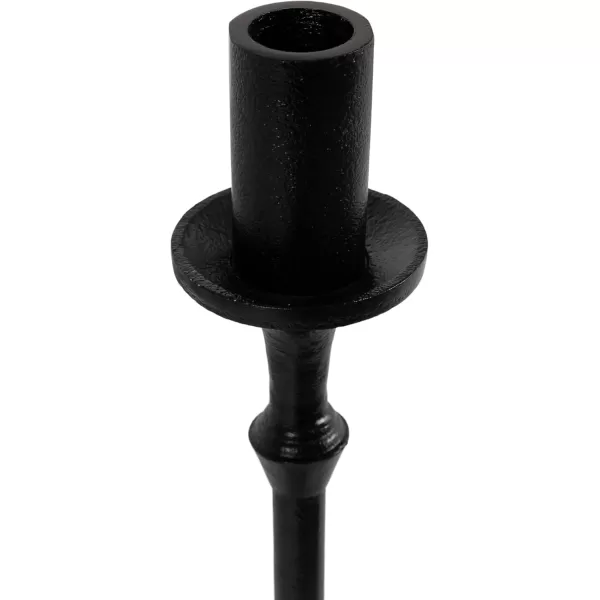 Kate and Laurel Lahari Vintage ThreePiece Taper Candle Holder Set Set of 3 Black Cast Aluminum Metal Candlestick Holders for Dining Table or Fireplace Mantel DisplayBlack