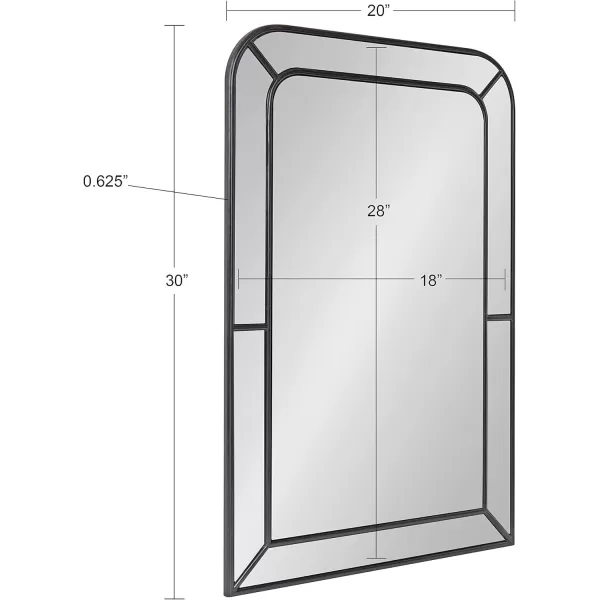 Kate and Laurel Lamson Transitional Framed Wall Mirror 20 x 30 Gold Sophisticated Glam Wall DecorBlack
