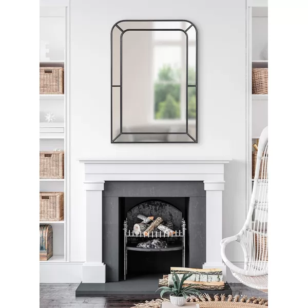 Kate and Laurel Lamson Transitional Framed Wall Mirror 20 x 30 Gold Sophisticated Glam Wall DecorBlack