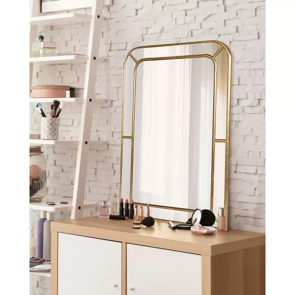 Kate and Laurel Lamson Transitional Framed Wall Mirror 20 x 30 Gold Sophisticated Glam Wall DecorGold