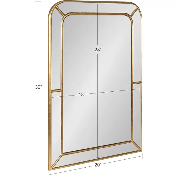 Kate and Laurel Lamson Transitional Framed Wall Mirror 20 x 30 Gold Sophisticated Glam Wall DecorGold