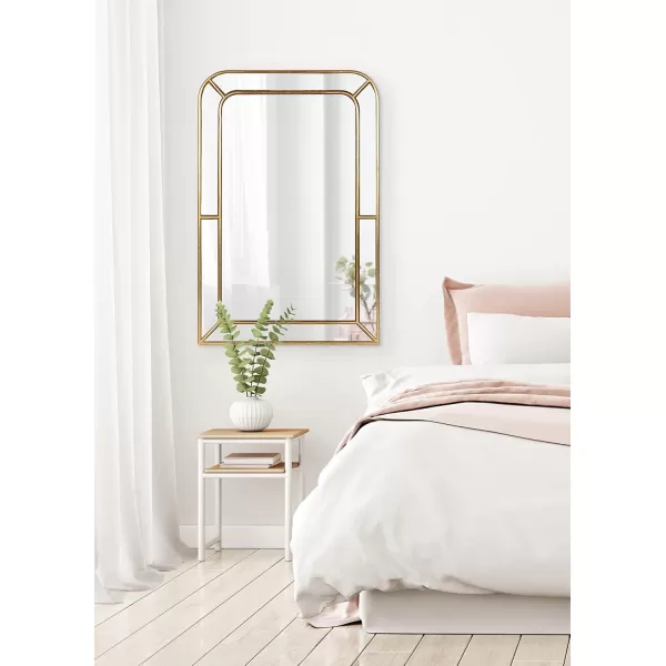 Kate and Laurel Lamson Transitional Framed Wall Mirror 20 x 30 Gold Sophisticated Glam Wall DecorGold