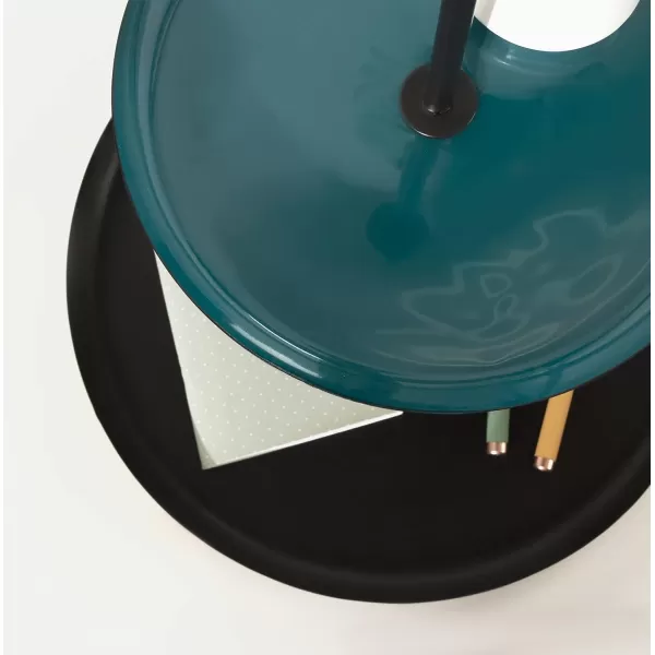Kate and Laurel Laranya Tiered Round Decorative Tray 12x12x15 WhiteGoldTealBlack