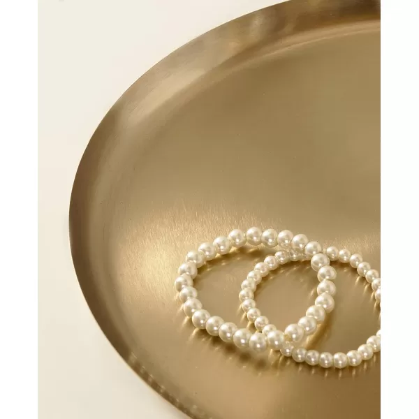 Kate and Laurel Laranya Tiered Round Decorative Tray 12x12x15 WhiteGoldWhiteGold