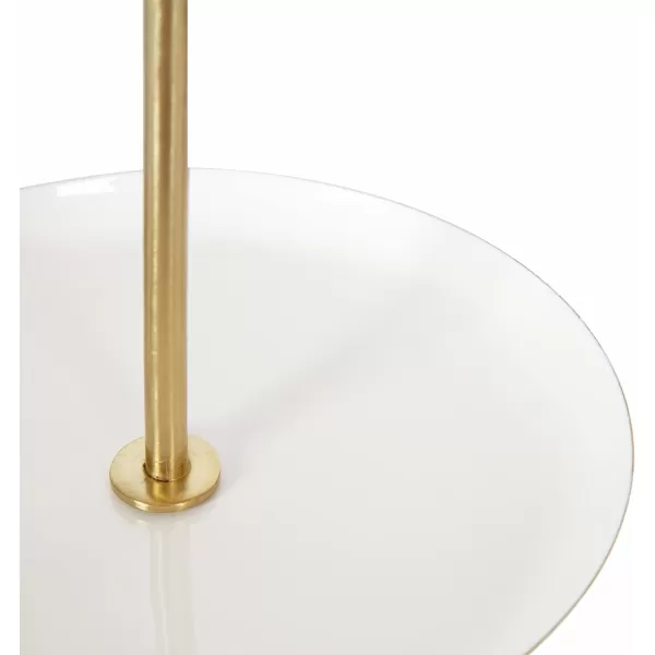 Kate and Laurel Laranya Tiered Round Decorative Tray 12x12x15 WhiteGoldWhiteGold