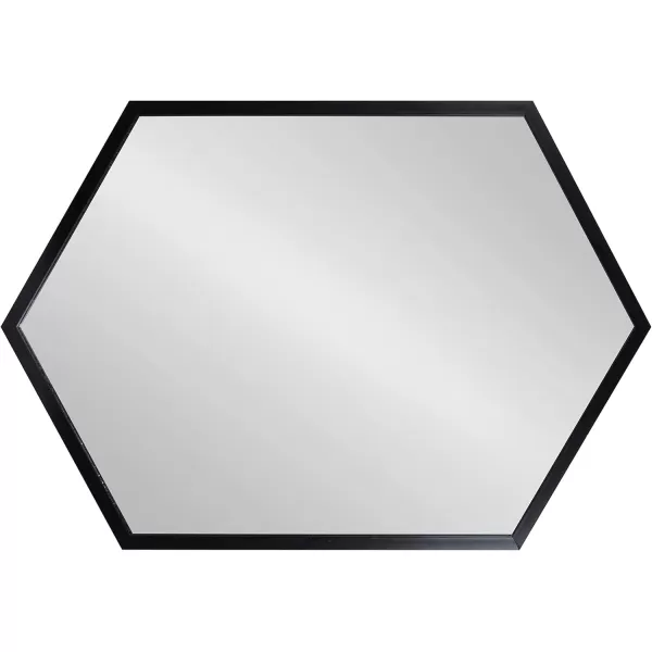 Kate and Laurel Laverty Glam Framed Framed Hexagon Mirror 22 x 31 Gold Modern Geometric Wall DecorBlack