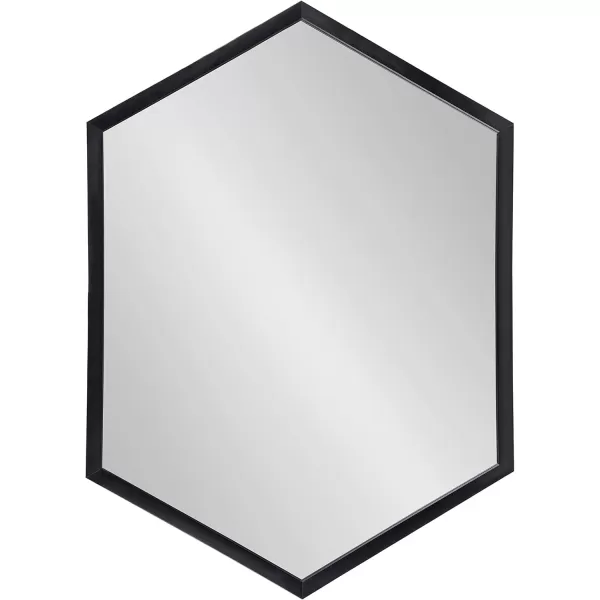 Kate and Laurel Laverty Glam Framed Framed Hexagon Mirror 22 x 31 Gold Modern Geometric Wall DecorBlack