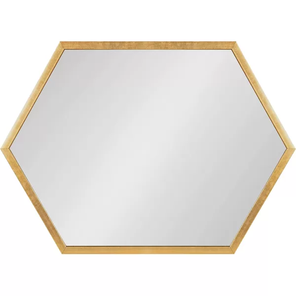 Kate and Laurel Laverty Glam Framed Framed Hexagon Mirror 22 x 31 Gold Modern Geometric Wall DecorGold