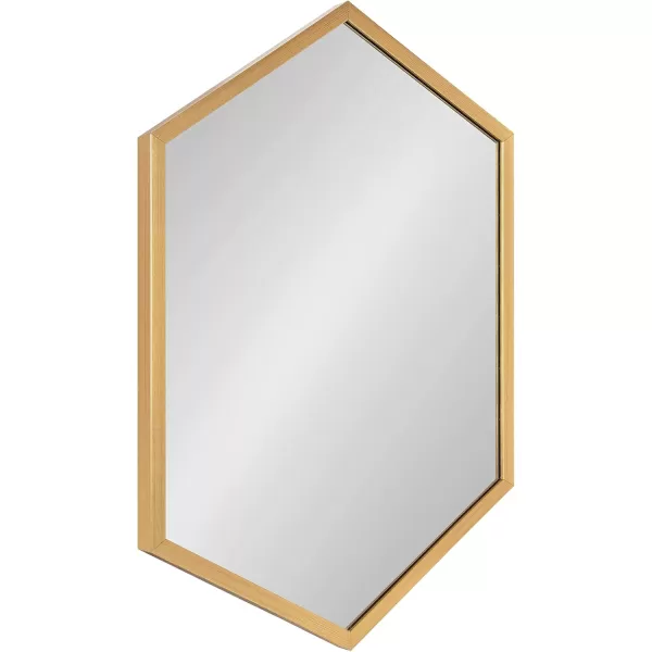 Kate and Laurel Laverty Glam Framed Framed Hexagon Mirror 22 x 31 Gold Modern Geometric Wall DecorGold