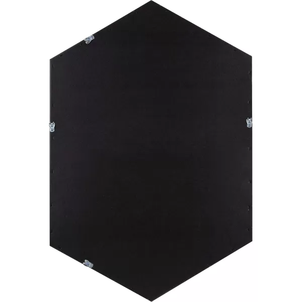 Kate and Laurel Laverty Glam Framed Framed Hexagon Mirror 22 x 31 Gold Modern Geometric Wall DecorWalnut Brown