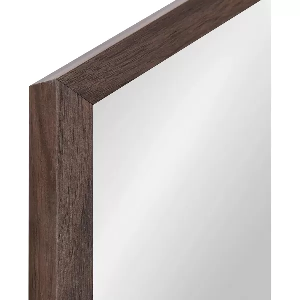 Kate and Laurel Laverty Glam Framed Framed Hexagon Mirror 22 x 31 Gold Modern Geometric Wall DecorWalnut Brown