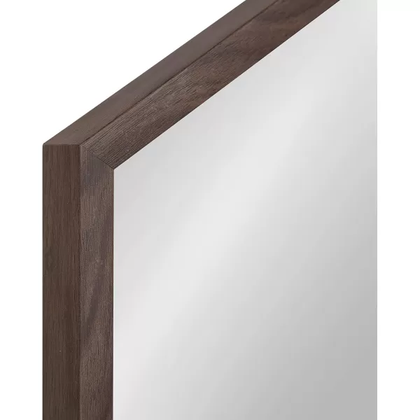 Kate and Laurel Laverty Glam Framed Framed Hexagon Mirror 22 x 31 Gold Modern Geometric Wall DecorWalnut Brown