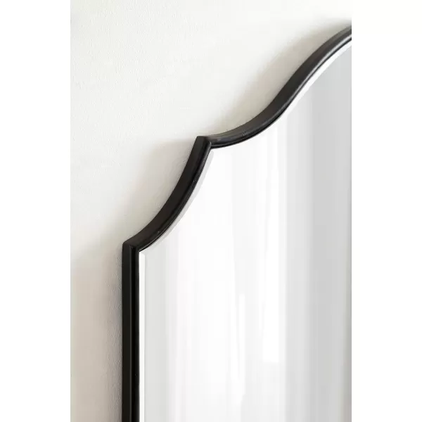 Kate and Laurel Leanna Glam Horizontal Wall Mirror 275 x 315 Gold Sophisticated Large Mirror for WallBlack