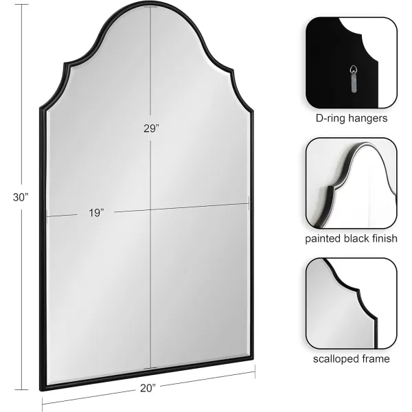 Kate and Laurel Leanna Glam Horizontal Wall Mirror 275 x 315 Gold Sophisticated Large Mirror for WallBlack