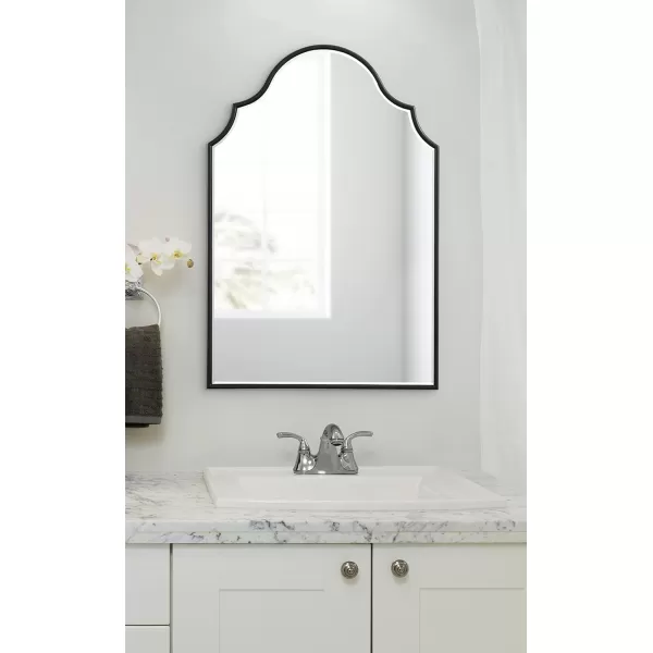 Kate and Laurel Leanna Glam Horizontal Wall Mirror 275 x 315 Gold Sophisticated Large Mirror for WallBlack