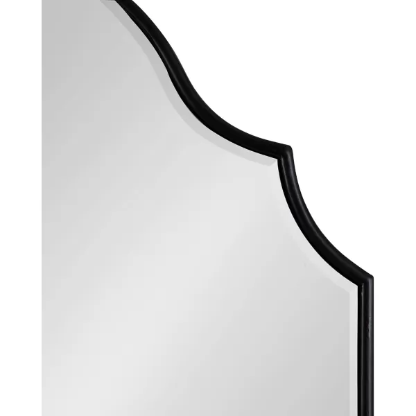 Kate and Laurel Leanna Glam Horizontal Wall Mirror 275 x 315 Gold Sophisticated Large Mirror for WallBlack