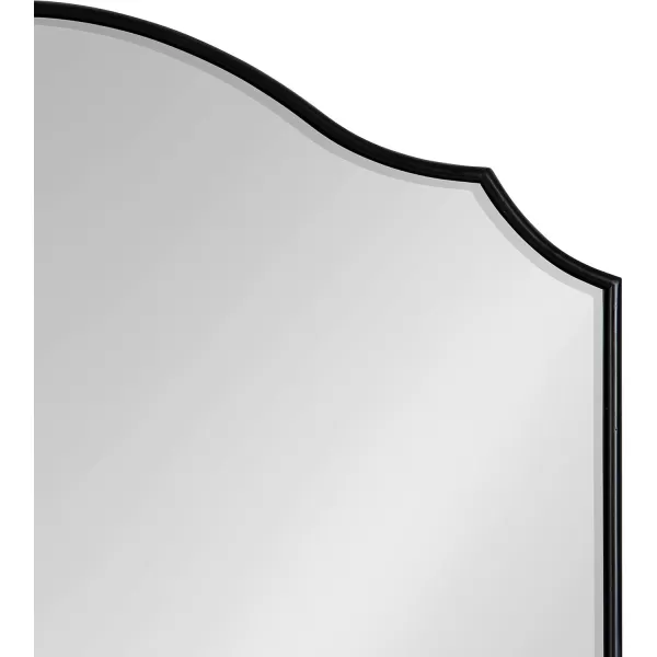 Kate and Laurel Leanna Glam Horizontal Wall Mirror 275 x 315 Gold Sophisticated Large Mirror for WallBlack