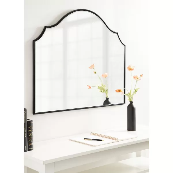 Kate and Laurel Leanna Glam Horizontal Wall Mirror 275 x 315 Gold Sophisticated Large Mirror for WallBlack