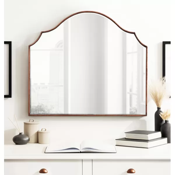 Kate and Laurel Leanna Glam Horizontal Wall Mirror 275 x 315 Gold Sophisticated Large Mirror for WallBronze