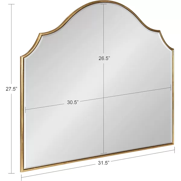 Kate and Laurel Leanna Glam Horizontal Wall Mirror 275 x 315 Gold Sophisticated Large Mirror for WallGold