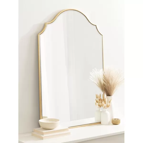 Kate and Laurel Leanna Glam Horizontal Wall Mirror 275 x 315 Gold Sophisticated Large Mirror for WallGold