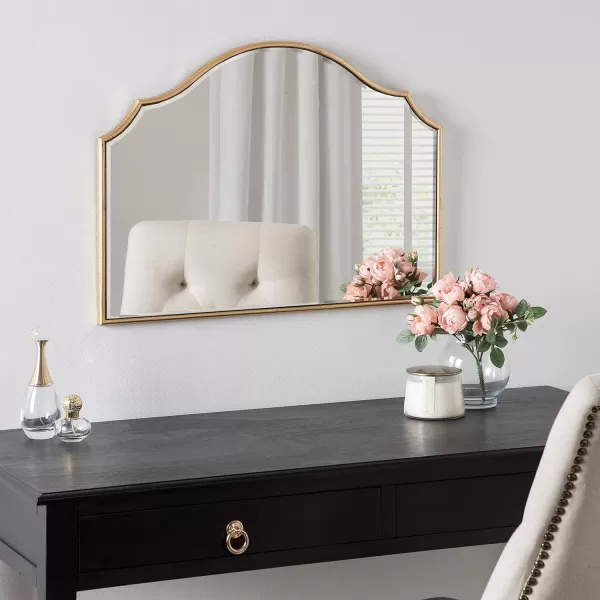 Kate and Laurel Leanna Glam Horizontal Wall Mirror 275 x 315 Gold Sophisticated Large Mirror for WallGold