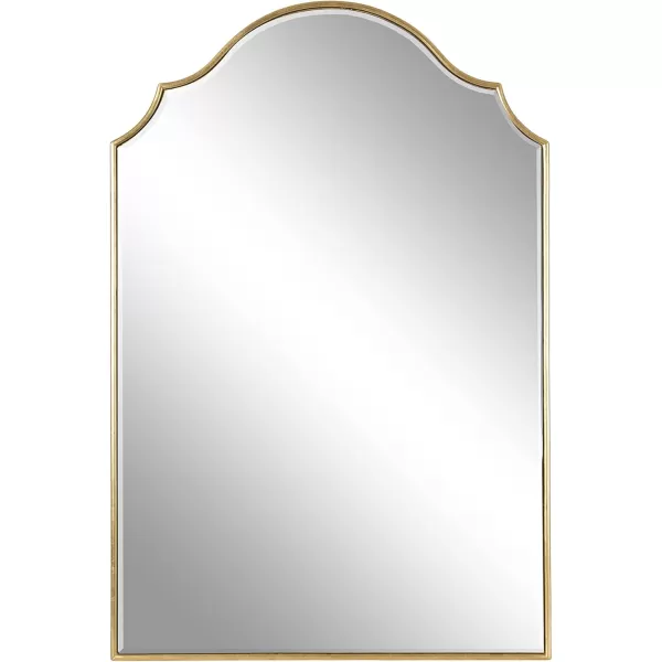 Kate and Laurel Leanna Glam Horizontal Wall Mirror 275 x 315 Gold Sophisticated Large Mirror for WallGold