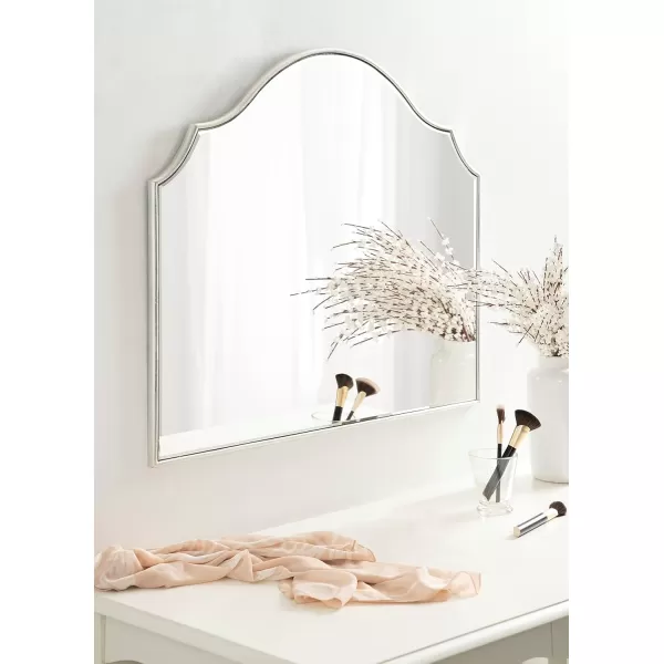 Kate and Laurel Leanna Glam Horizontal Wall Mirror 275 x 315 Gold Sophisticated Large Mirror for WallSilver