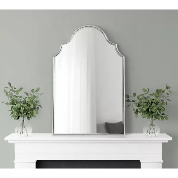 Kate and Laurel Leanna Glam Horizontal Wall Mirror 275 x 315 Gold Sophisticated Large Mirror for WallSilver