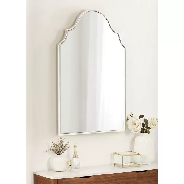 Kate and Laurel Leanna Glam Horizontal Wall Mirror 275 x 315 Gold Sophisticated Large Mirror for WallSilver