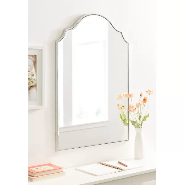 Kate and Laurel Leanna Glam Horizontal Wall Mirror 275 x 315 Gold Sophisticated Large Mirror for WallSilver