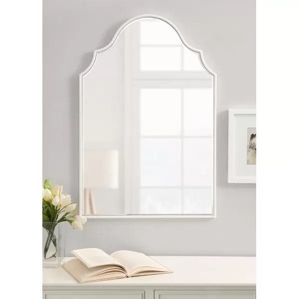 Kate and Laurel Leanna Glam Horizontal Wall Mirror 275 x 315 Gold Sophisticated Large Mirror for WallWhite