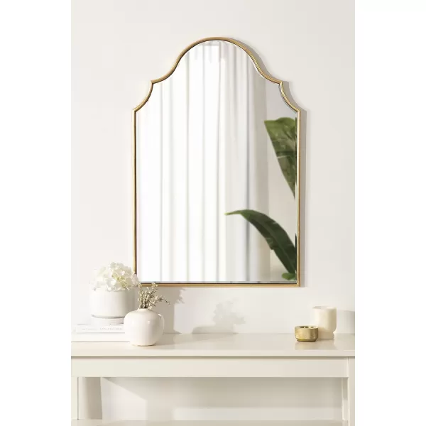 Kate and Laurel Leanna Modern Arched Wall Mirror 20 x 30 Gold Glamorous Decorative Mirror for Wall