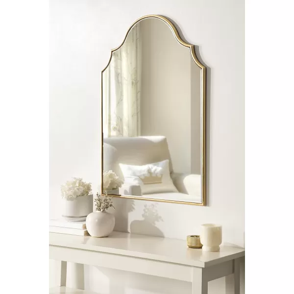 Kate and Laurel Leanna Modern Arched Wall Mirror 20 x 30 Gold Glamorous Decorative Mirror for Wall