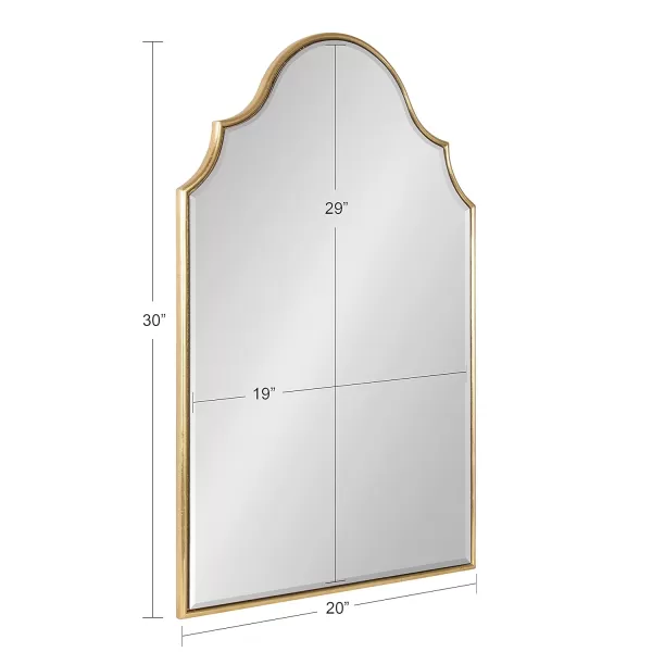 Kate and Laurel Leanna Modern Arched Wall Mirror 20 x 30 Gold Glamorous Decorative Mirror for Wall