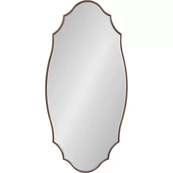 Kate and Laurel Leanna Scalloped Oval Wall Mirror 24quot x 36quot Gold Leaf Chic Modern Glam Wall AccentBronze