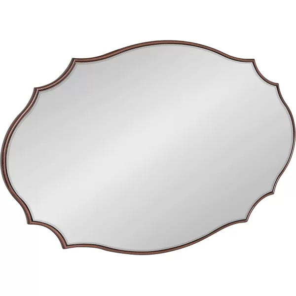 Kate and Laurel Leanna Scalloped Oval Wall Mirror 24quot x 36quot Gold Leaf Chic Modern Glam Wall AccentBronze