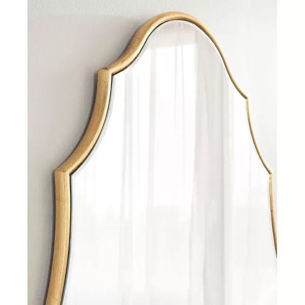 Kate and Laurel Leanna Scalloped Oval Wall Mirror 24quot x 36quot Gold Leaf Chic Modern Glam Wall AccentGold