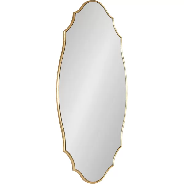 Kate and Laurel Leanna Scalloped Oval Wall Mirror 24quot x 36quot Gold Leaf Chic Modern Glam Wall AccentGold